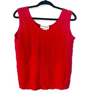Vintage 1980s 1990s Jordano Bright Red Knit Sleeveless Top Blouse Tank Pattern